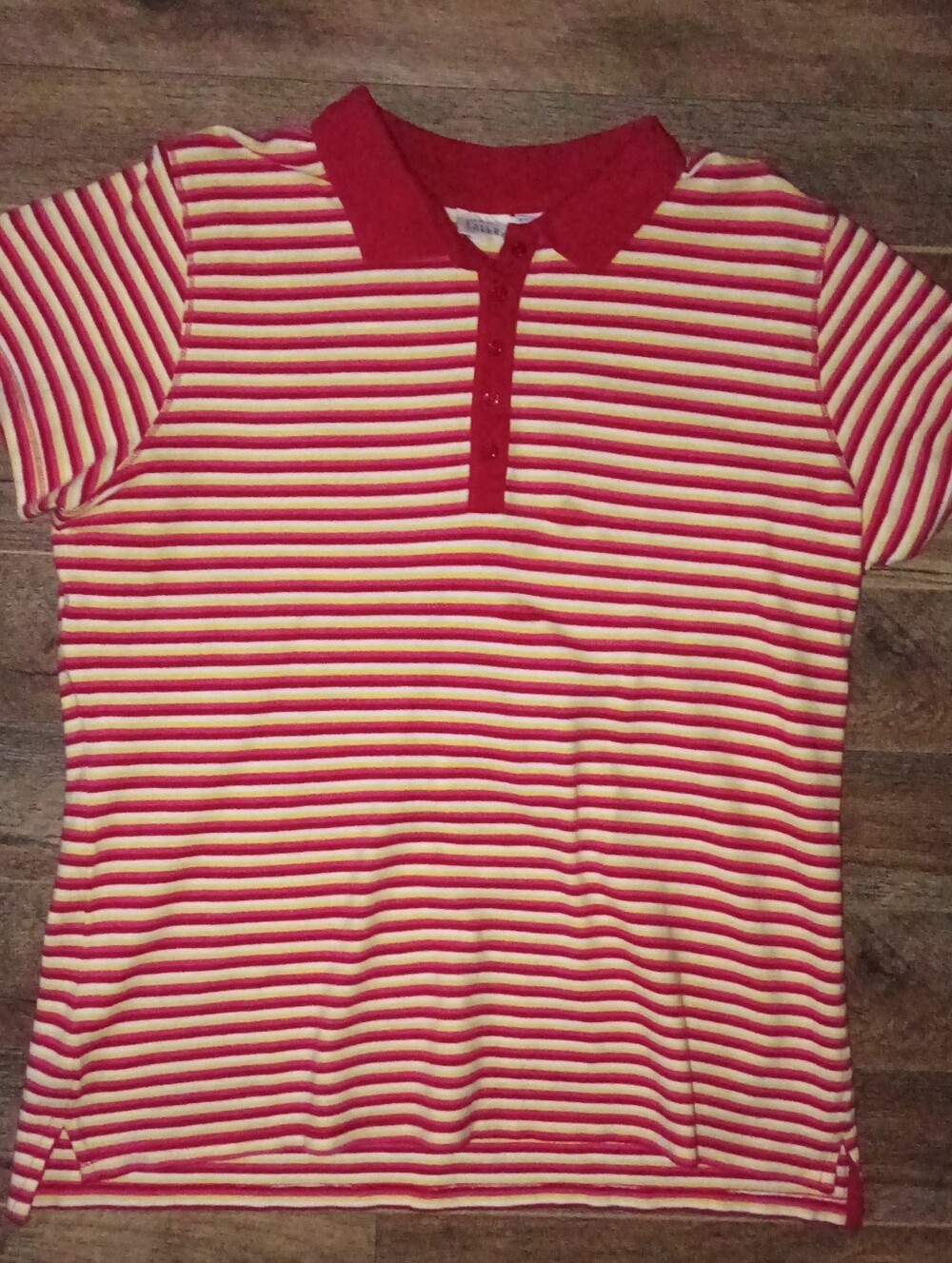 Falls Creek Shirt XL Red White Stripe Short Sleeve